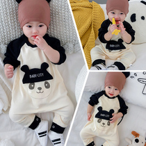 Ultra-Ocean Gas and Infant Spring and Autumn Clothes Out Conjoined Khaclothes Climbing Clothes Newborns Boomer Tennis Red Treasure Trip Hug Clothing