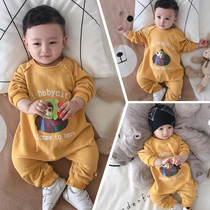 Online Red Baby Spring Clothing Outside travel climbing Neonatal Tide Cards 100 Days Baby Conjoined Khae Children Foreign Air Holding Clothes