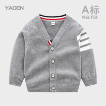 Internet Red Infant Spring Autumn Clothing Boy Out of the Super Ocean Gas Newborn Baby Cardiovert Coat Cute Knit Sweater