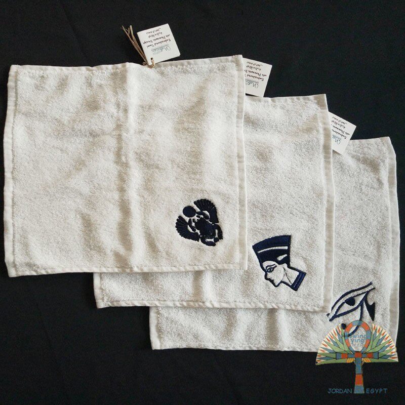 Spot Egyptian nefertari pure natural undyed unbleached organic cotton cotton embroidered towel