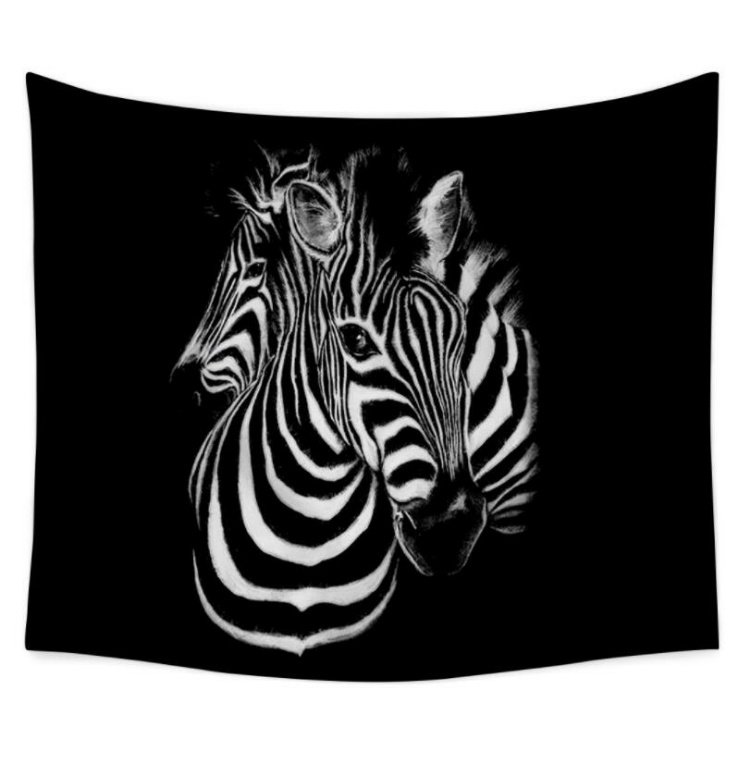 Flannel Tiger Zebra Wolf Animal Tính cách treo tường Trang trí tấm thảm Khăn trải bàn Nền vải Tường Bút chì Chăn tham trang tri