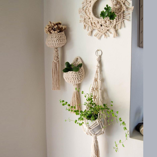 Gewebter Gobelin-Mesh-Wandbehang im Bohemian-Stil