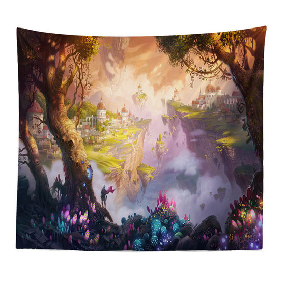 Extra large fantasy forest bedside dormitory wall decoration tapestry background cloth bed and breakfast blocking hanging cloth castle mural cloth