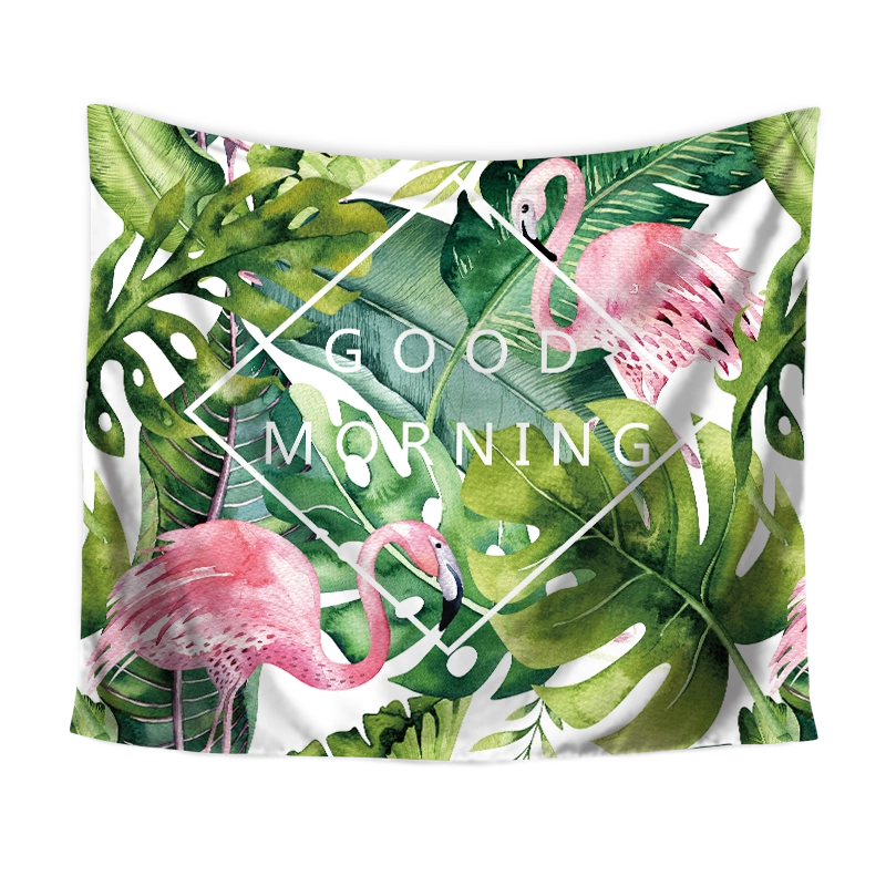 Tấm thảm Bắc Âu vải bạt nền khăn trải bàn lá chuối flamingo Hàn Quốc INS phòng ngủ trang trí vải treo rèm