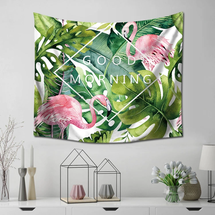 Tấm thảm Bắc Âu vải bạt nền khăn trải bàn lá chuối flamingo Hàn Quốc INS phòng ngủ trang trí vải treo rèm