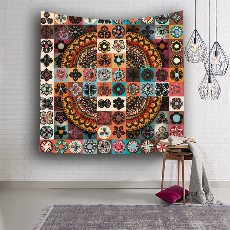 Ấn Độ mandala treo tấm thảm boho phong cách dân tộc trang trí nền vải tấm thảm khăn trải bàn treo