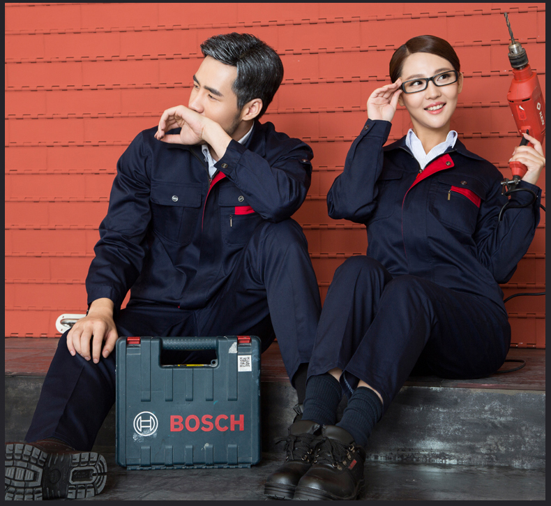 Workwear nam dài tay tùy chỉnh hội thảo overalls doanh nghiệp nhà máy dịch vụ sửa chữa tự động bảo hiểm lao động dịch vụ sửa chữa máy thiết lập in thêu từ áo nam