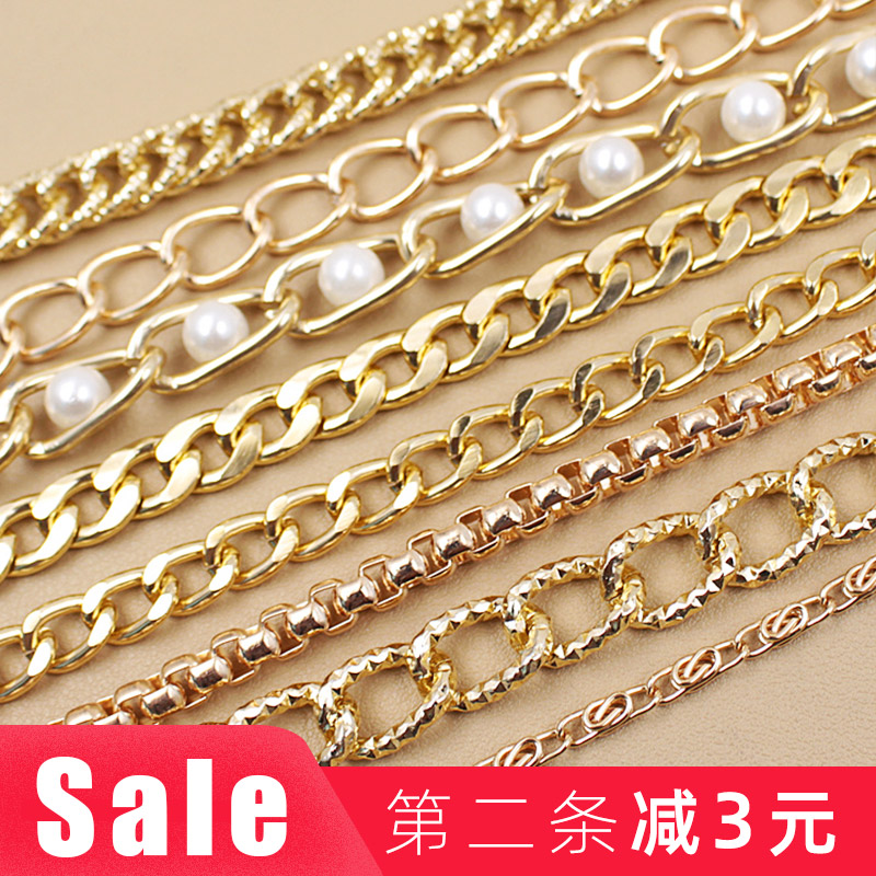 Bag chain accessories Shoulder Bag Single Shoulder Bag With Slanted Satchel Strap Metal Necklace Skew Cross Shoulder Strap Single Buy Golden Chain