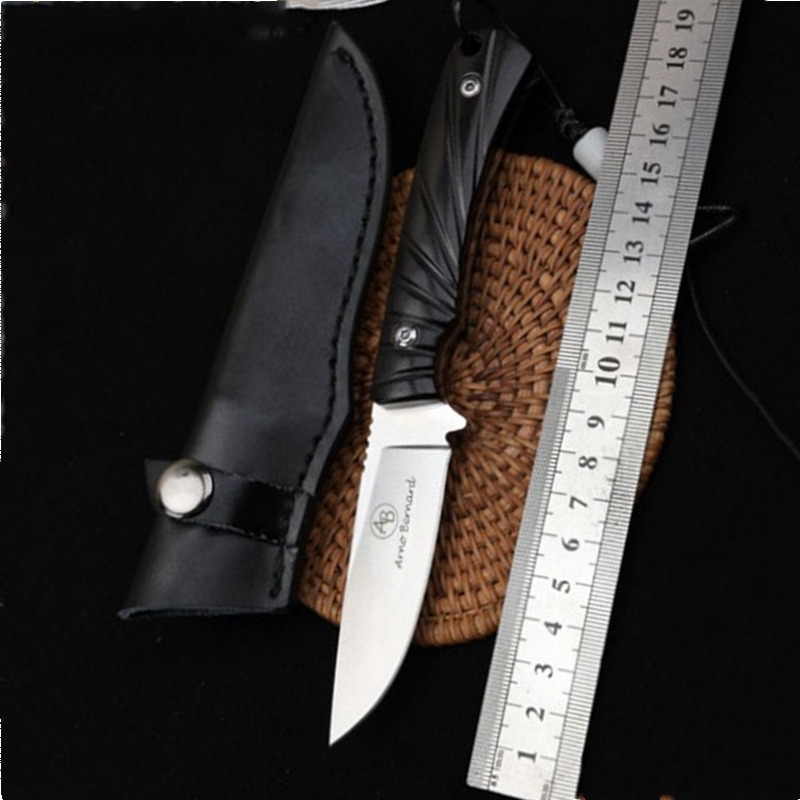Cutting knife self-defense knife survival knife D2 steel high hardness knife sharp straight knife fruit knife outdoor camping portable