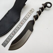 Pure handmade knife forging knife retro butcher small straight knife meat cutting knife sharp split knife collection gift process