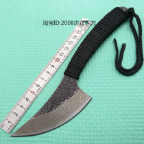 Handmade knife forged Damascus pattern steel hunting knife small straight knife outdoor mini pork knife gift knife