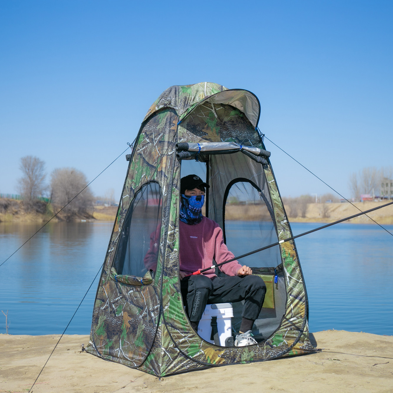 Outdoor single breathable double layer Anti-rain and rain protection Sun Protection Against Cold Wind fishing Easy speed opening automatic tent