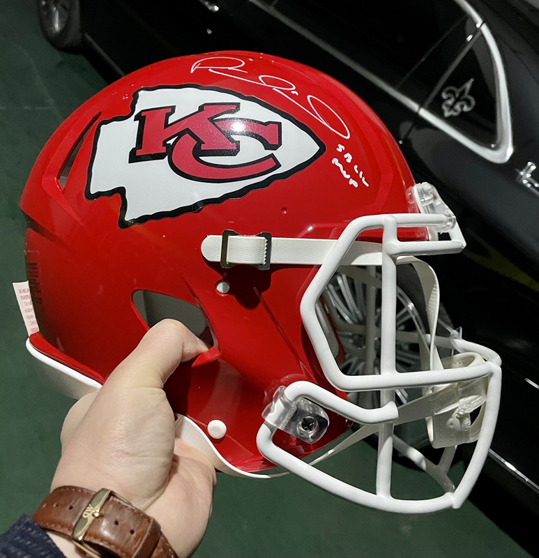 North American Sports Hall of Fame Nfl Football Kansas City Chiefs Mahomes Signed Helmet