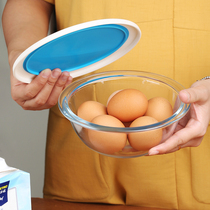 High temperature microwave oven large noodle bowl hot meal air fryer bowl tempered glass round refrigerator crisper with lid