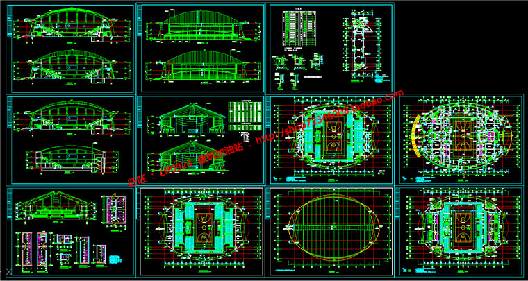 NO00344体育馆建筑方案设计cad施工图图纸效果图-2