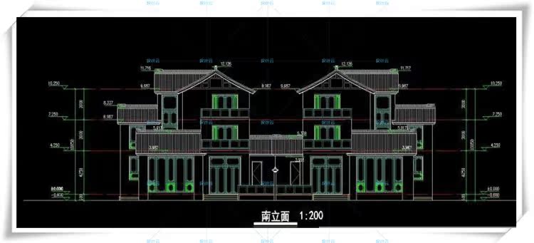 TU00100中式风格类独栋双拼别墅建筑设计CAD+3D模型+高清效果图-19