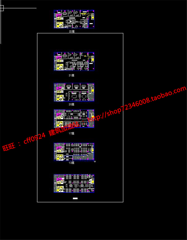 NO01514现代风格办公楼设计项目cad图纸总图平立剖效果图文...-37