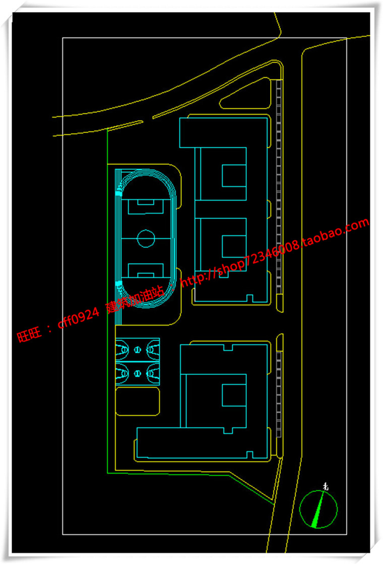 JZ255上海一村中小学/学校建筑设计cad图纸+su模型-8