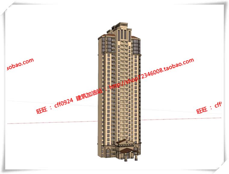 JZ307景瑞太仓高层住宅全套建筑设计cad平立面+su模型++效果图-7