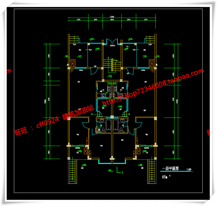 JZ063务川双拼叠加别墅/中式别墅全套设计cad设计图纸+su模型-8