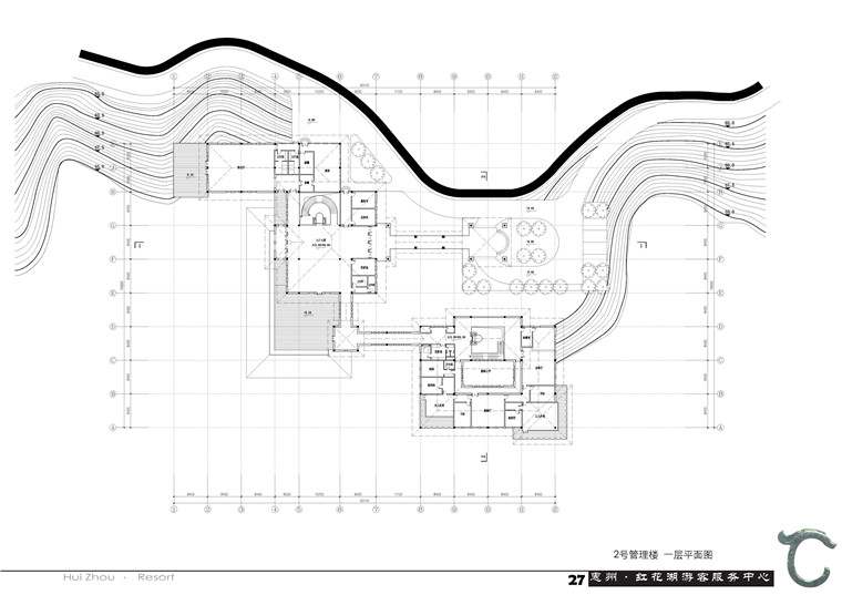 NO01992红花湖游客服务中心cad总图平立剖效果图文本ppt投标-26