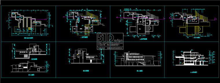 NO00505赖特流水别墅su模型+cad图纸大师作品建筑方案设计-18