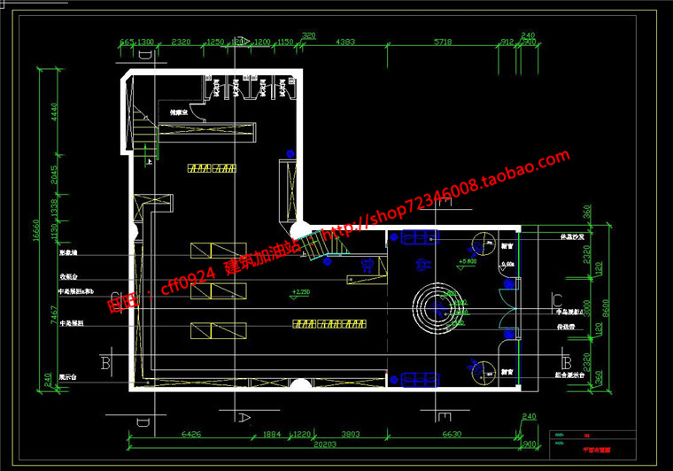 NO01287服装店商业室内设计su模型+cad装修图纸-14