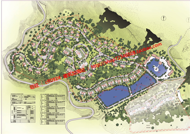 NO01234山地别墅区小区生活区规划设计cad总图平立剖文本-9