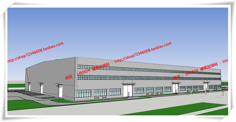 JZ110厂区厂房园区电子厂房区办公cad效果图 su模型 3D模型-5