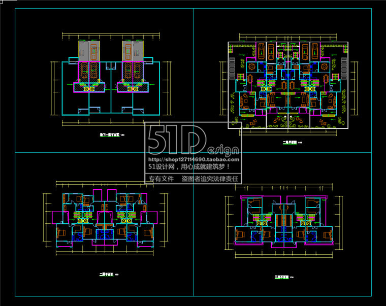 NO00507双拼别墅建筑方案设计cad图纸全su模型-5