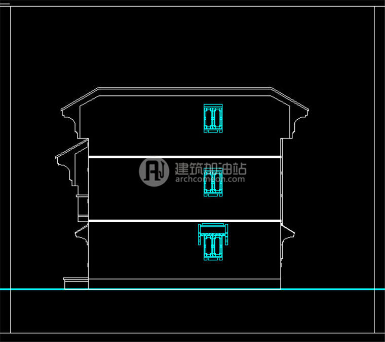 中式徽派小别墅SU模型/Sketchup模型+cad方案图纸+效果图+psd素...-14