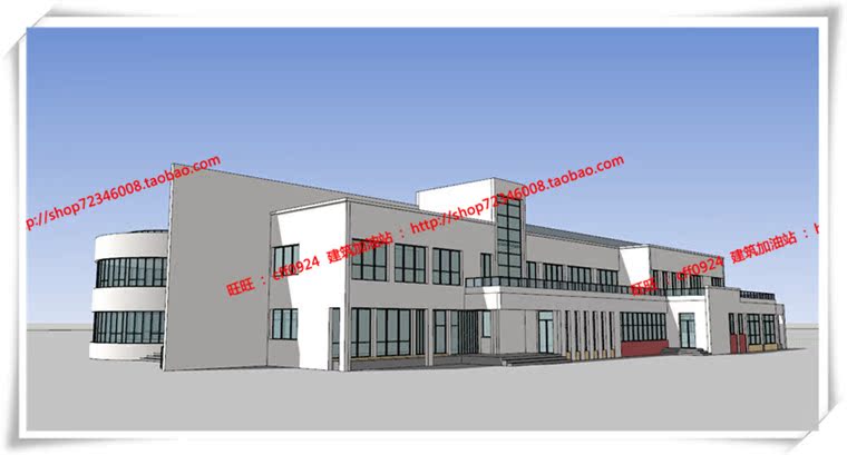 JZ315公建幼儿园平面立面总图su模型+cad图纸+3Dmax+效果图-4