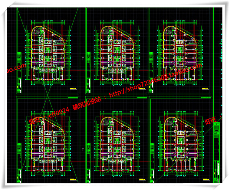 JZ101南通公建办公现代高层cad平立总图su模型+cad图纸+效果图-8