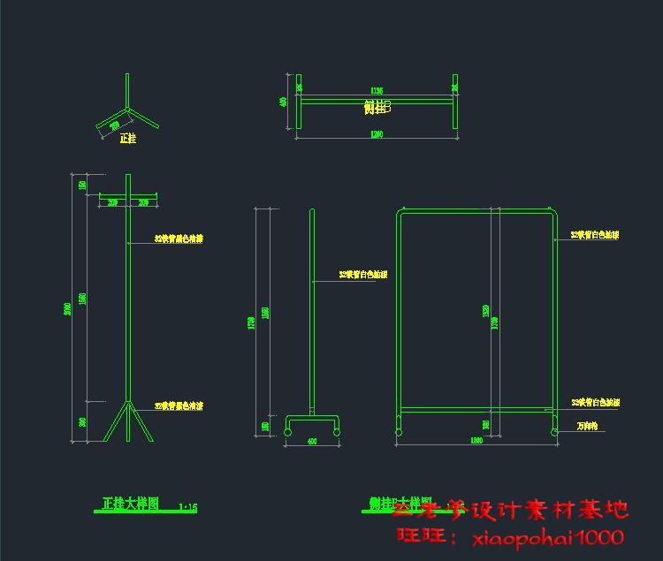 TU03020专卖服装店CAD施工图纸3D效果图库平面图鞋店展示厅...-42