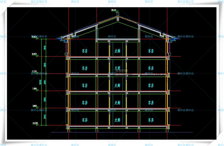 TU00827公建度假酒店新中式坡地多层cad施工图+效果图+su模型-22