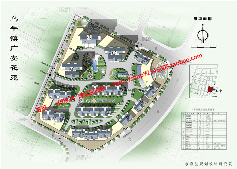 NO01074规划设计方案总图平立剖住宅户型cad图纸效果-1