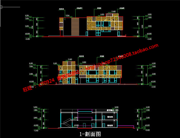 NO01115高层建筑小区规划设计两地块cad总图平立剖效果图su...-12