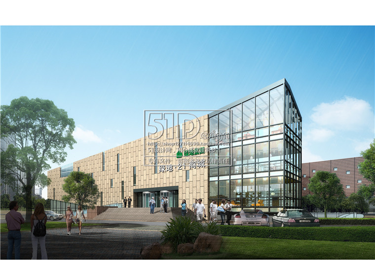 NO00646公建售楼处绿地售楼中心建筑设计su模型+cad图纸max效...-1