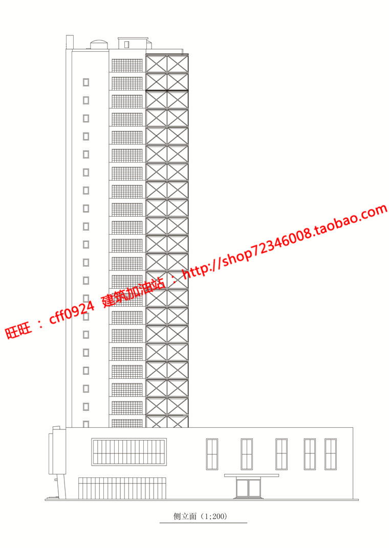 NO01720高层办公楼cad图纸su模型psd效果图jpg图-18