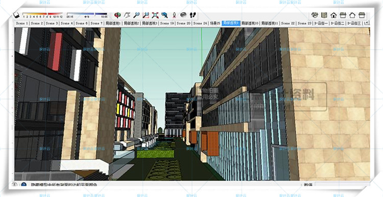 TU00830办公商务创意产业园su+cad+效果图/现代多高层建筑方...-12