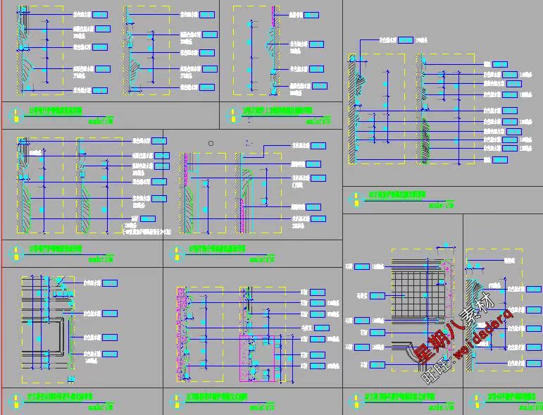 TU03083奢华法式古典欧式别墅样板房CAD施工图+物料表+效果图-17