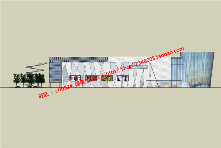 NO00515商业购物中心百货超市cad图纸总图平面全su模型-10