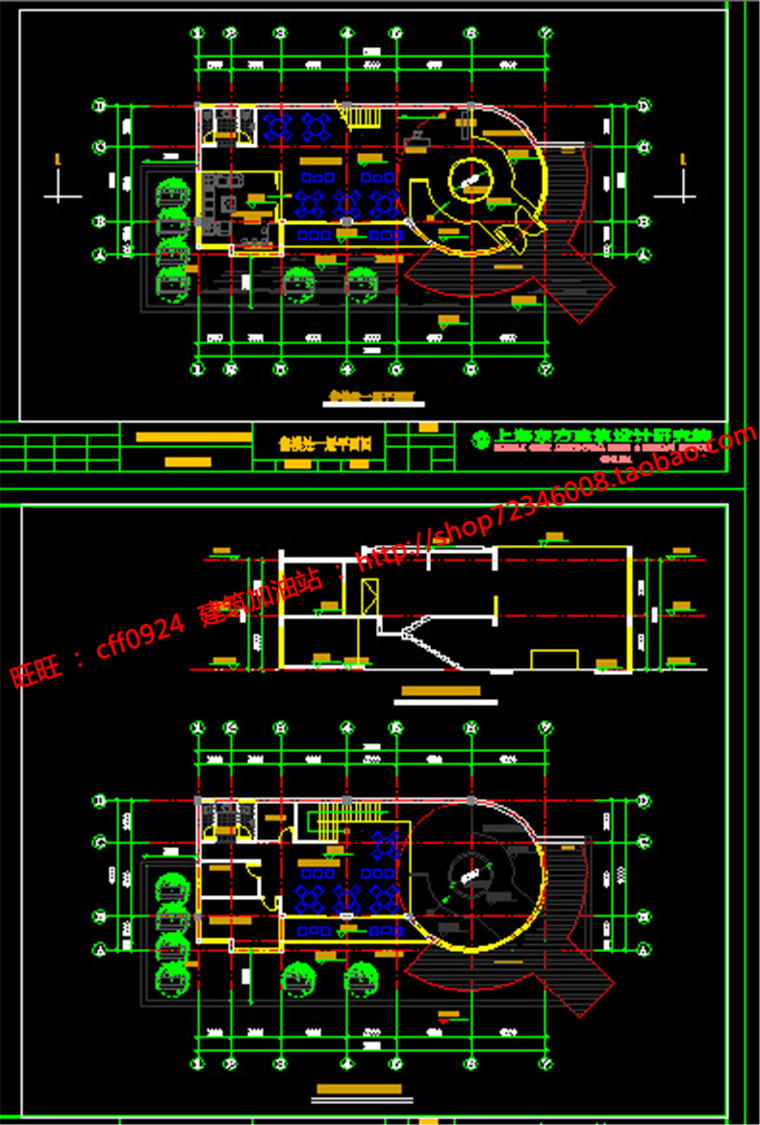 NO00099售楼处建筑方案设计cad图纸平面剖面su模型-9