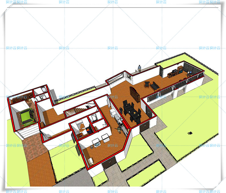 TU00913维埃拉卡斯特罗住宅 su模型+CAD 西扎 Alves Costa 迪卡斯...-2