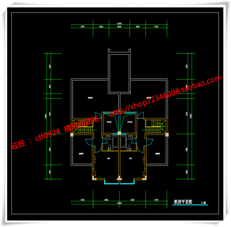 JZ063务川双拼叠加别墅/中式别墅全套设计cad设计图纸+su模型-12