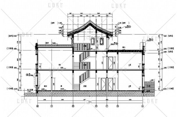 YH00596小区多层户型住宅楼建筑高端施工图CAD效果图-9