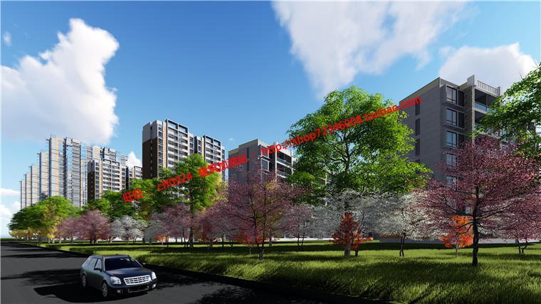 NO01724su模型生活居住区cad方案设计图纸效果图文本-2