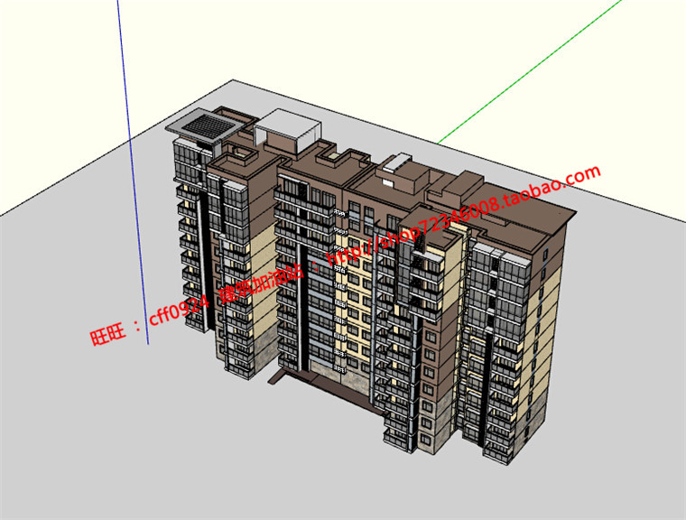 NO0031611F住宅楼建筑方案设计+效果图精选源文件SU草图模型+...-4