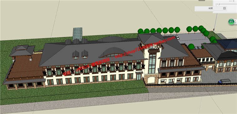 NO00527项目设计度假中心公建酒店方案设计su模型+cad图纸+效...-6