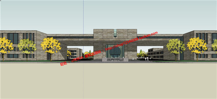 NO01313中石油公建总部基地办公楼厂区SU模型+CAD图纸施工图-9